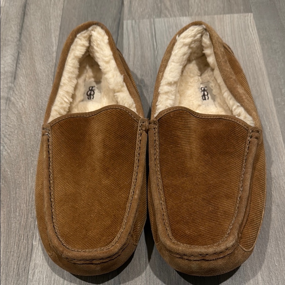 Ugg Chestnut Suede Ascot Corduroy II Slip On Slippers for Men